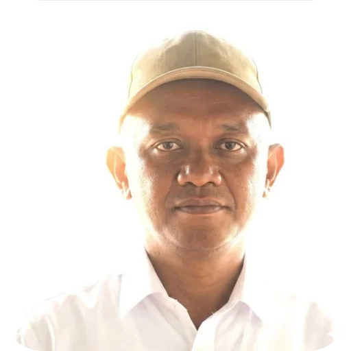 May include: A weathered stone statue of Buddha sits within a stone structure, surrounded by other stupas. The statue is gray and has a serene expression. The background features a mountain range under a cloudy sky.